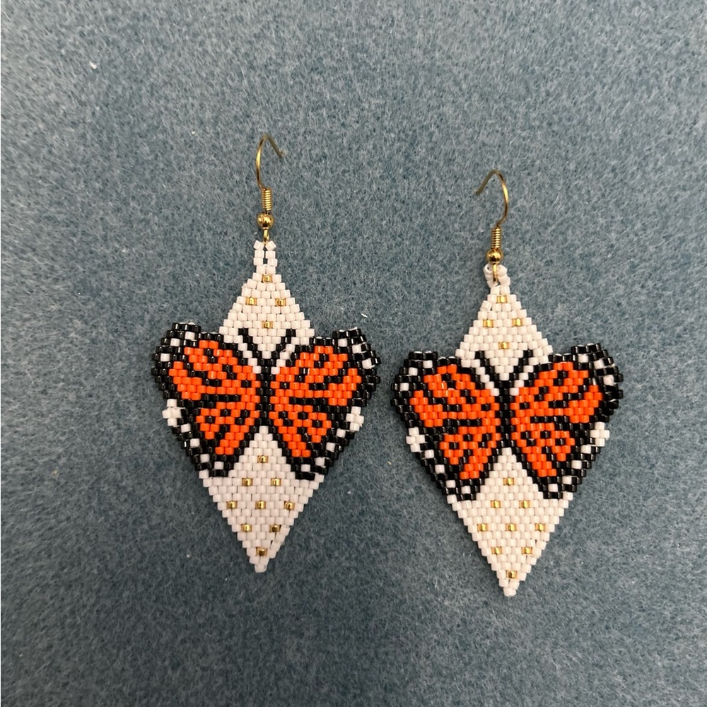 - Beaded butterfly earrings